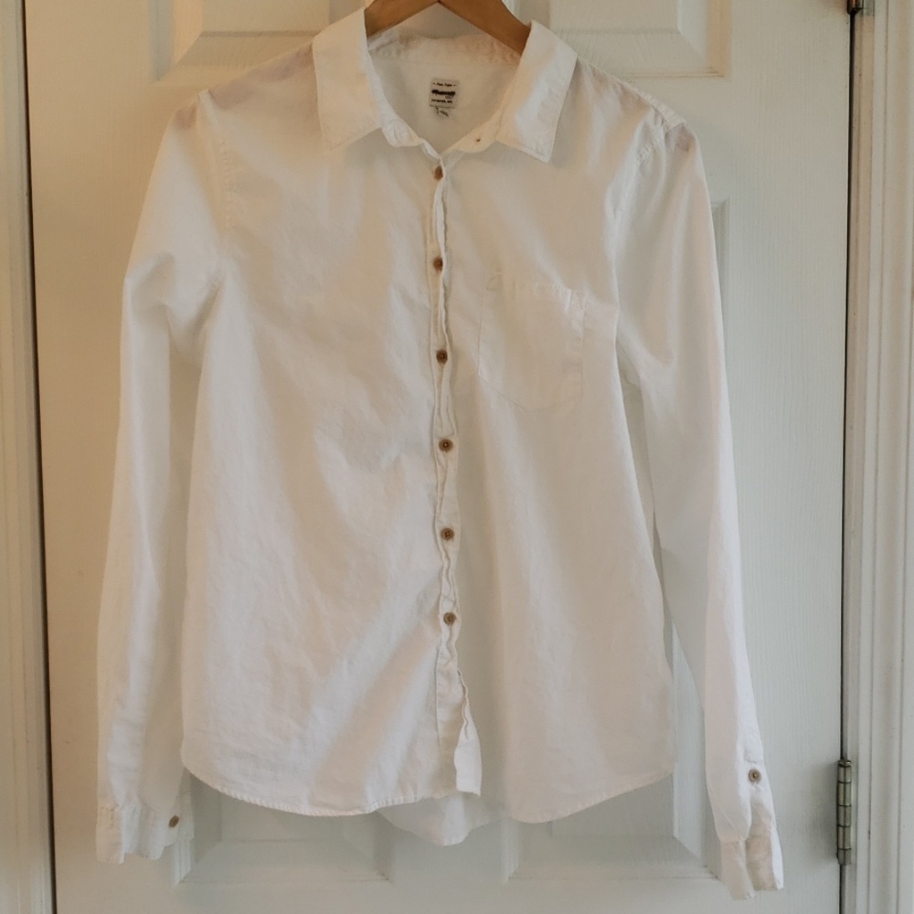 Madewell White Cotton Button Down Shirt
